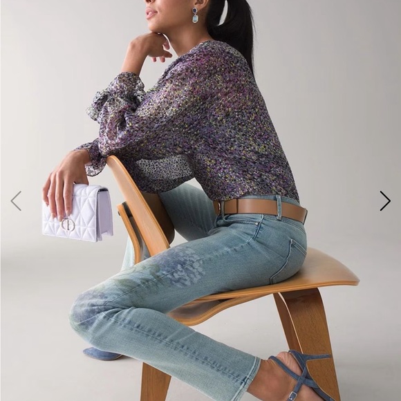 New With Tags Mid Rise Everyday Soft Floral Slim Ankle Jeans Sz 2 NEW 🍁🍁🍂 - Picture 2 of 10